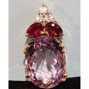SUPER RARE  Brand New Women's Pink Amethyst Pink Tourmaline & White Zircon Gemst